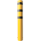 Bollard | steel tube  273 x 5 mm | yellow / black | stationary, for casting in concrete | total length: 2000 mm | with welded steel cap